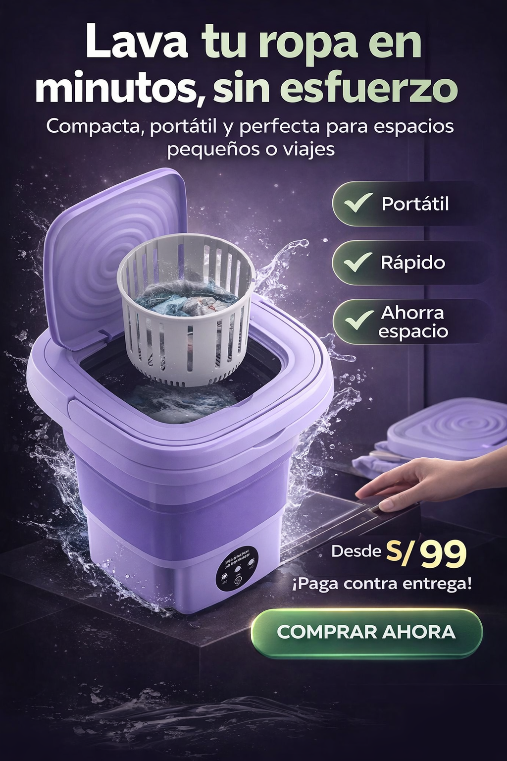 LAVADORA PORTÁTIL PLEGABLE